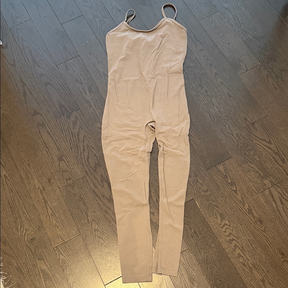 TNA Action butter jumpsuit taupe size small